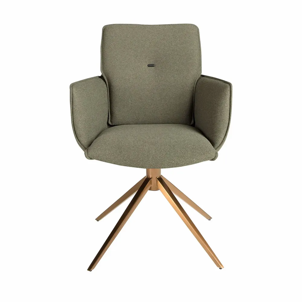 Chaises - Chaise pivotante en tissu vert olive - ANGEL CERDÁ