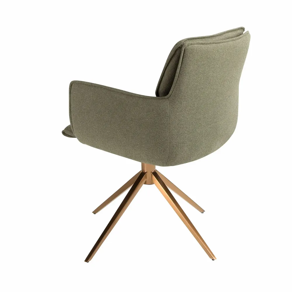 Chaises - Chaise pivotante en tissu vert olive - ANGEL CERDÁ
