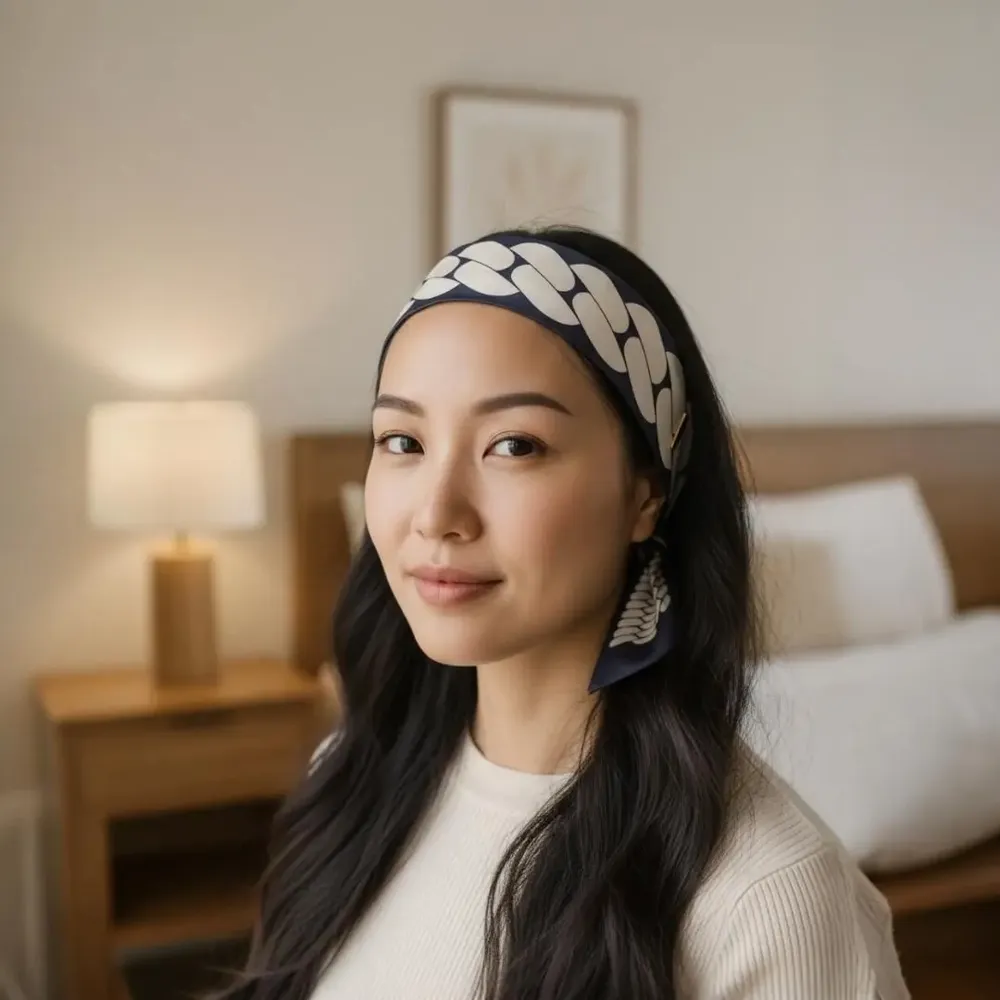 Serre-tête - Serre-tête Viola petits pans noir et beige - MAISON FITZGERALD