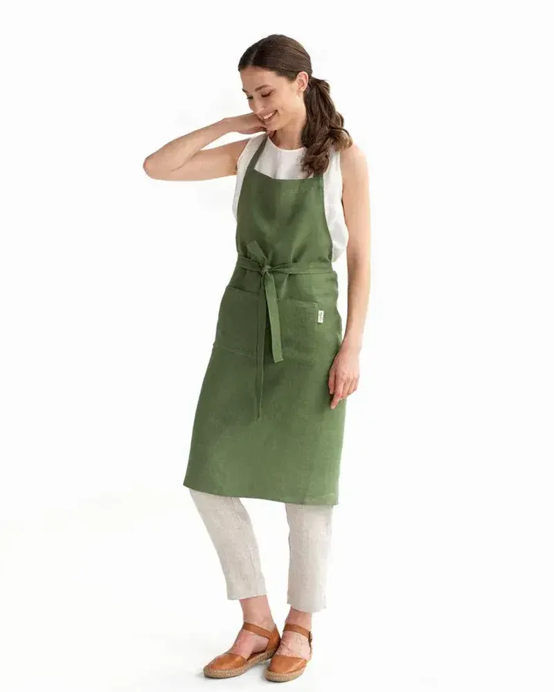 Aprons - Linen bib apron with pockets - MAGICLINEN
