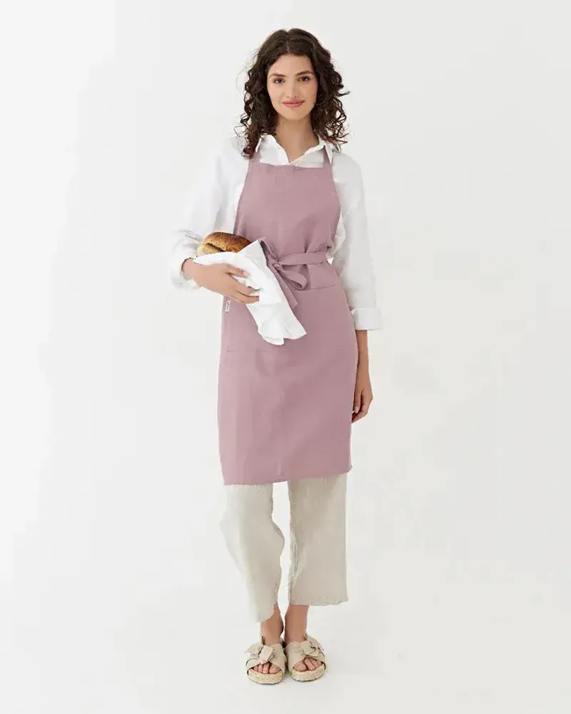Aprons - Linen bib apron with pockets - MAGICLINEN