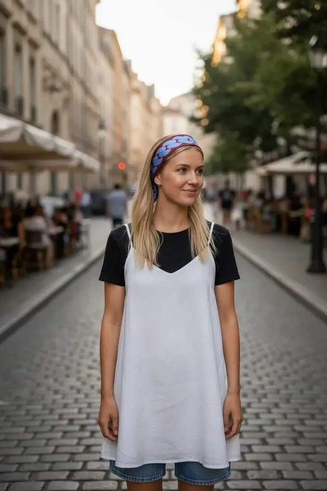 Serre-tête - Serre-tête Viola petits pans motifs maille - MAISON FITZGERALD