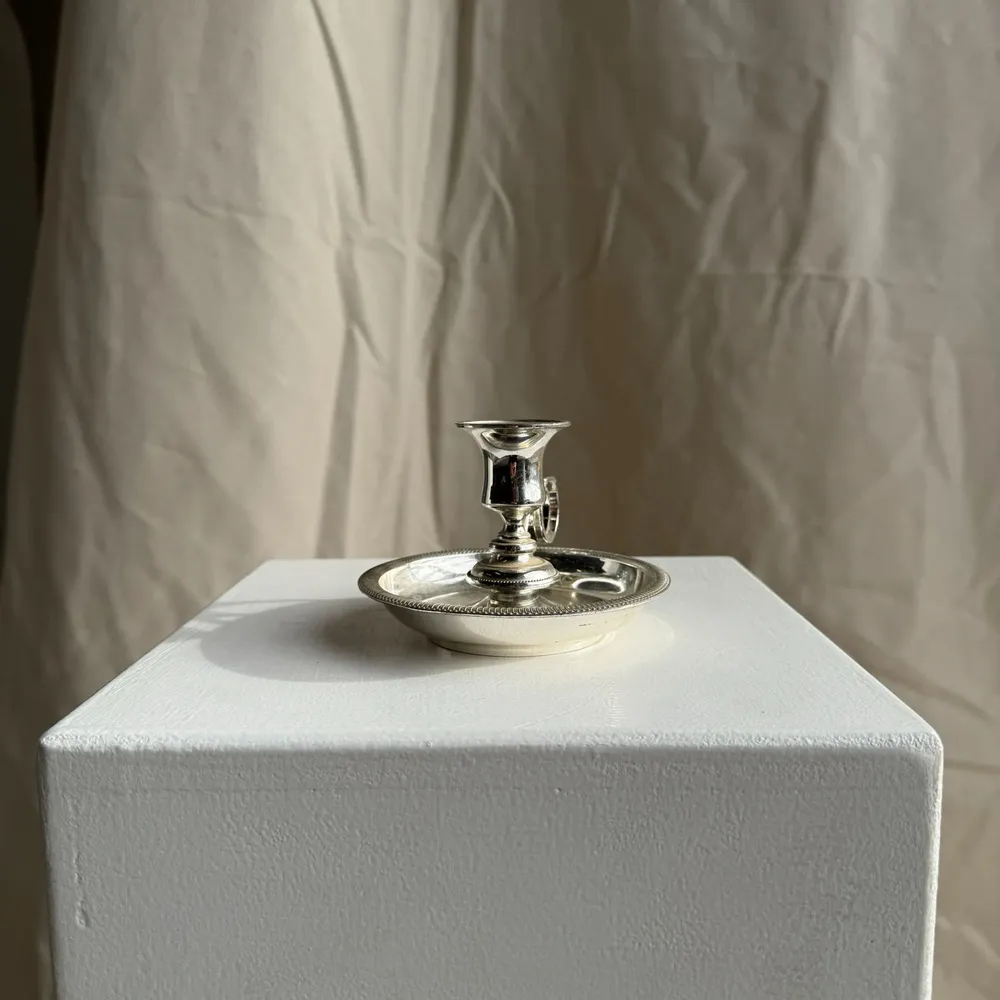 Objets de décoration - Paire de petits bougeoirs anciens en métal argenté D12 H8 - OFFICE OBJETS