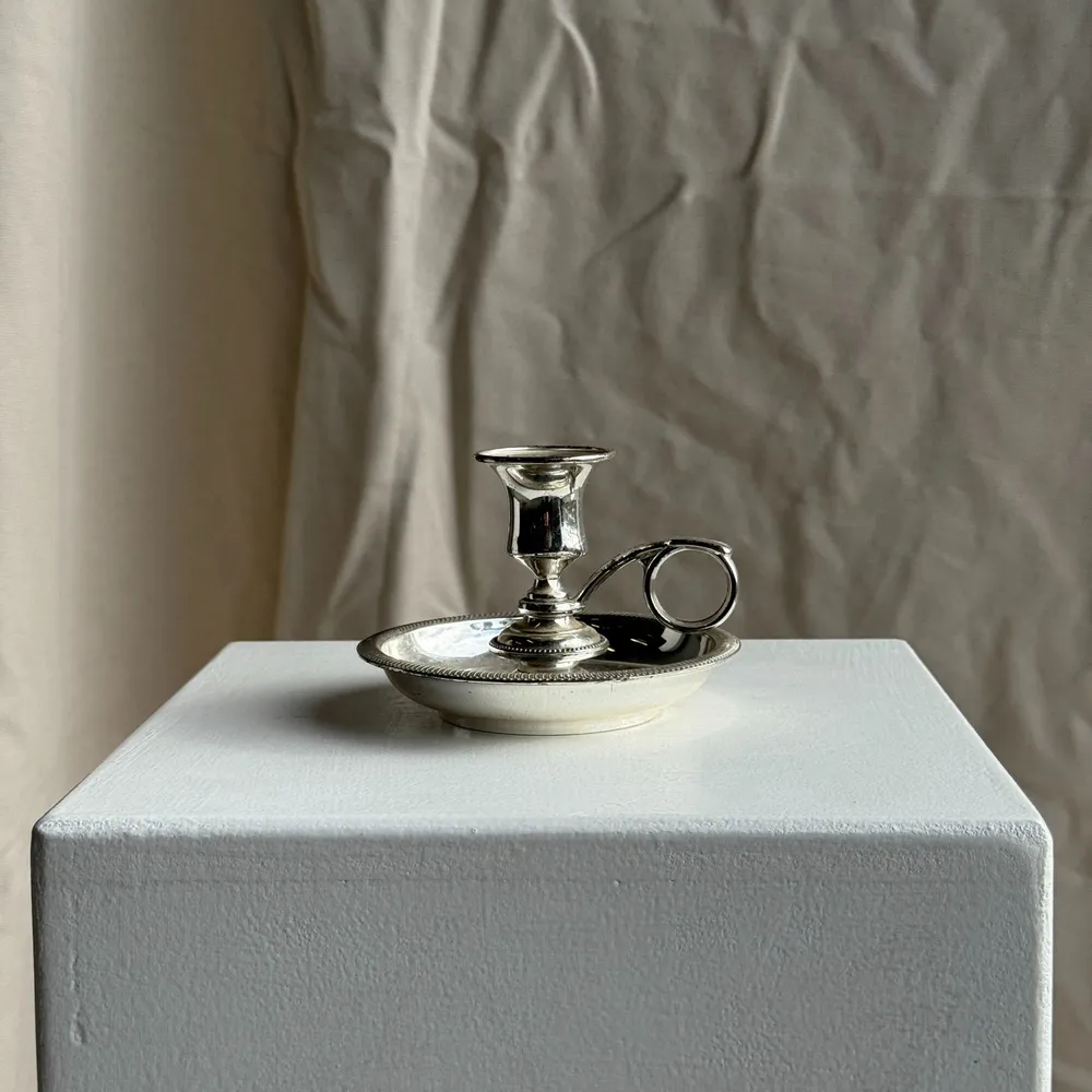 Objets de décoration - Paire de petits bougeoirs anciens en métal argenté D12 H8 - OFFICE OBJETS