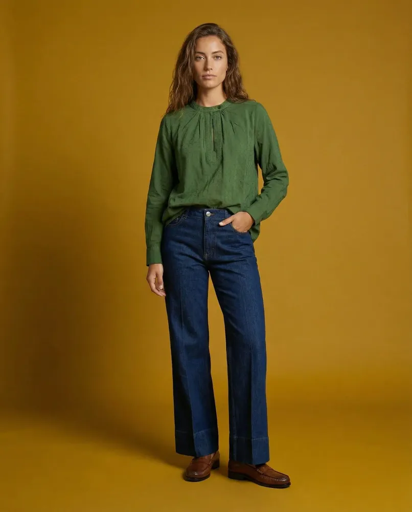 Apparel - 126 . ZELIE COLLAR TUNIC - STELLA FOREST