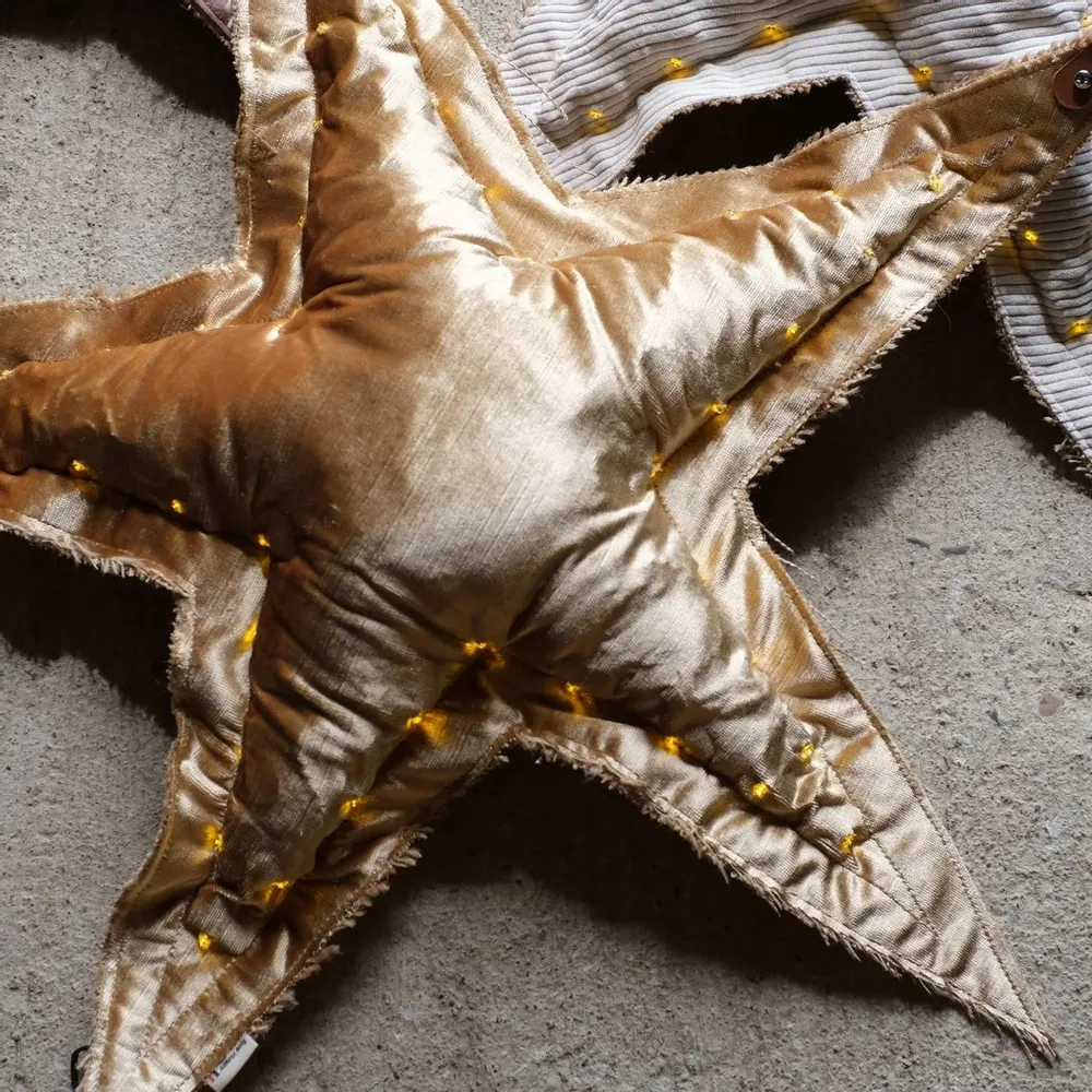 Decorative objects - Golden luminous star - ROSE VELOURS