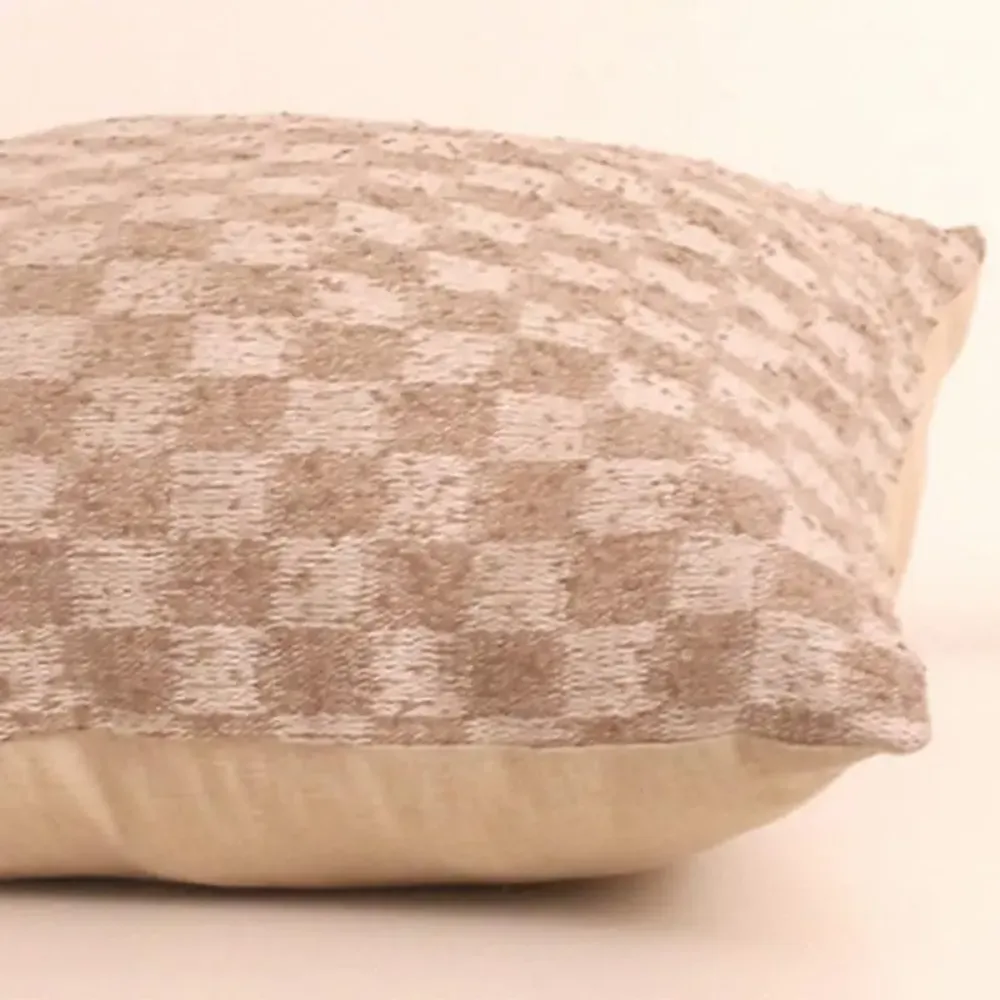 Coussins textile - Coussin bouclé en soie et cachemire à carreaux - Elanor - PASHMA