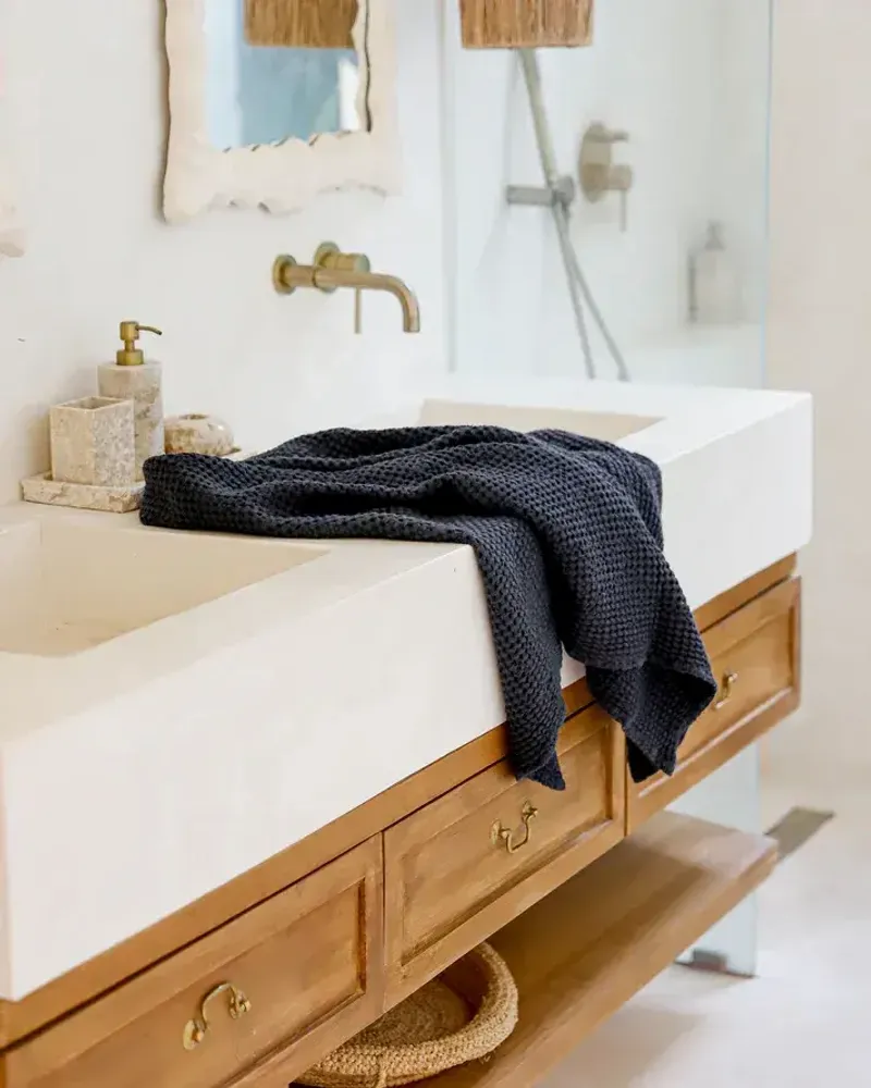Other bath linens - Linen waffle bath towel - MAGICLINEN