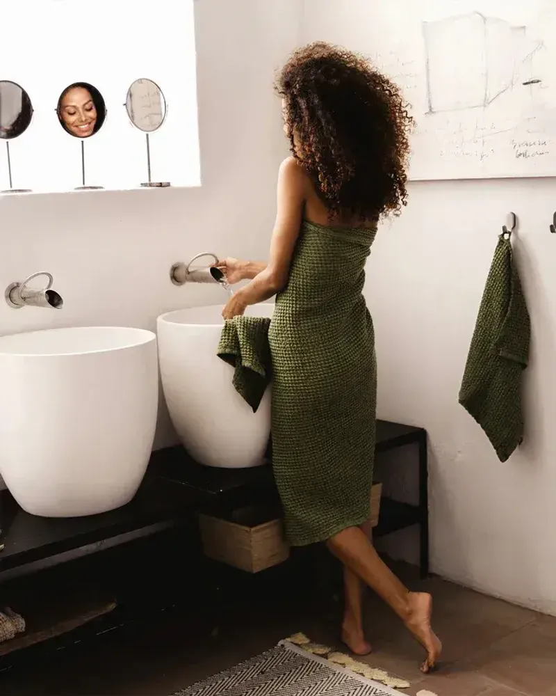 Other bath linens - Linen waffle bath towel - MAGICLINEN