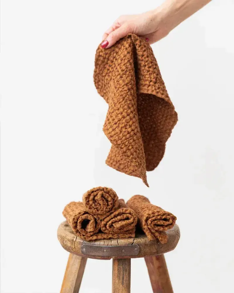 Other bath linens - Linen waffle face cloth set of 5 - MAGICLINEN