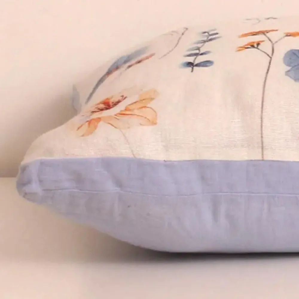 Fabric cushions - Floral Linen Cushion : Willow - PASHMA