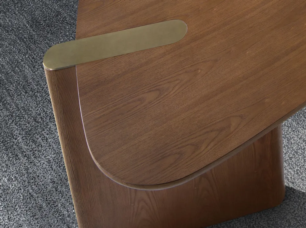 Desks - Desk dressing table in faux leather, walnut and wood. - ANGEL CERDÁ