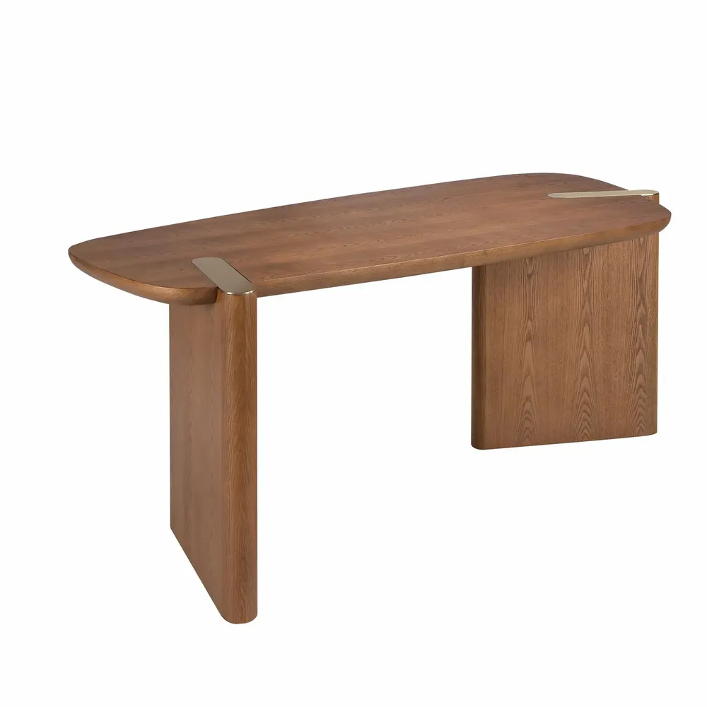 Desks - Desk dressing table in faux leather, walnut and wood. - ANGEL CERDÁ