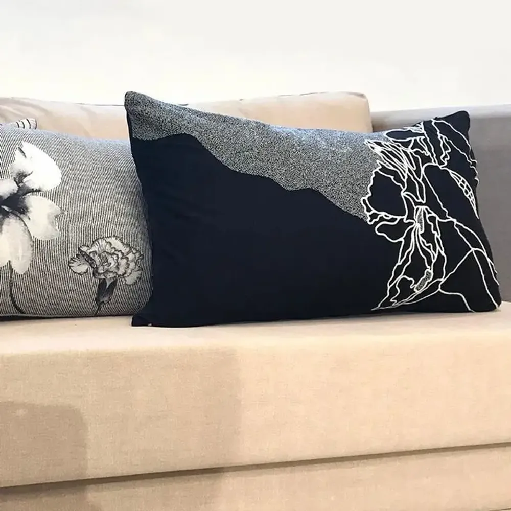 Fabric cushions - Acacia: Cotton Embroidered Cushion - PASHMA