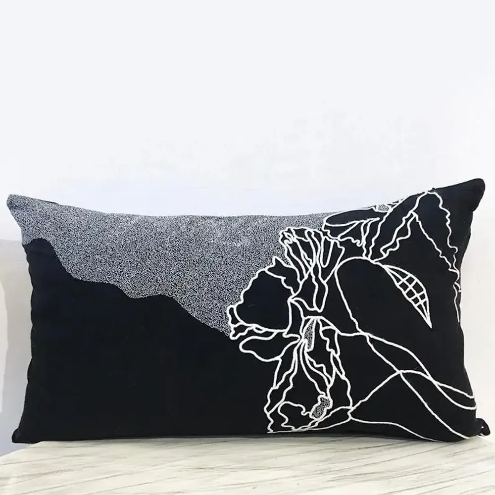 Fabric cushions - Acacia: Cotton Embroidered Cushion - PASHMA