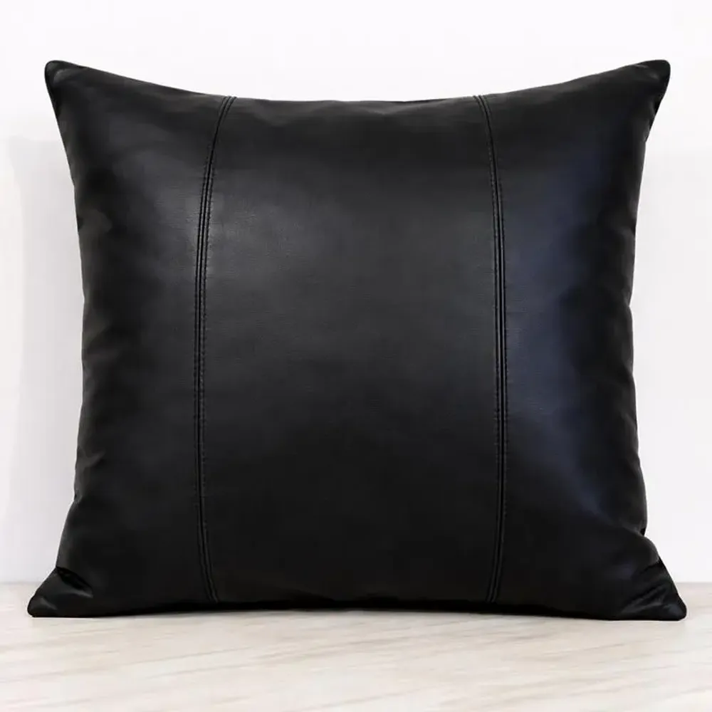 Fabric cushions - Sterling : Leather paneled Cushion - PASHMA