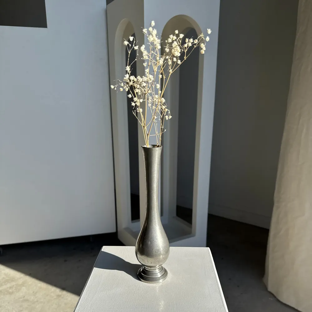 Vases - Grand vase solifore en métal argenté vintage - OFFICE OBJETS