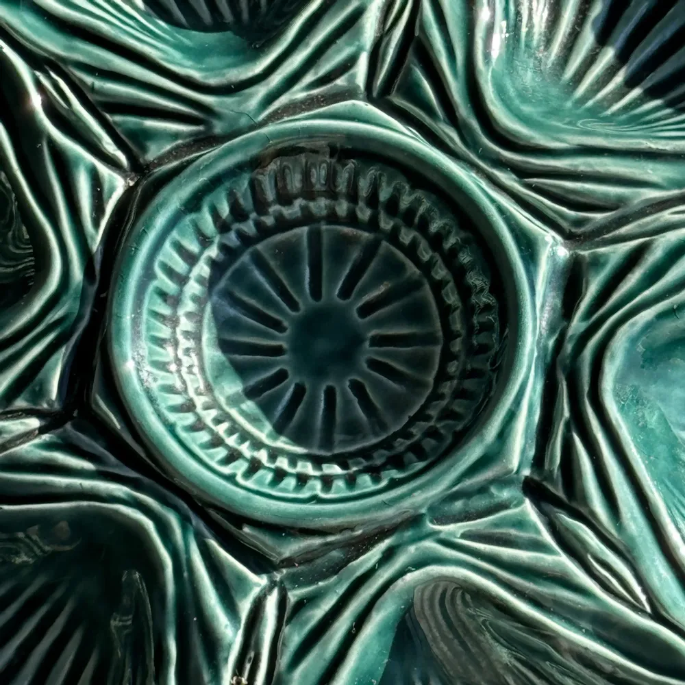 Plats et saladiers - Plat à compartiment coquillages turquoise D28 - OFFICE OBJETS