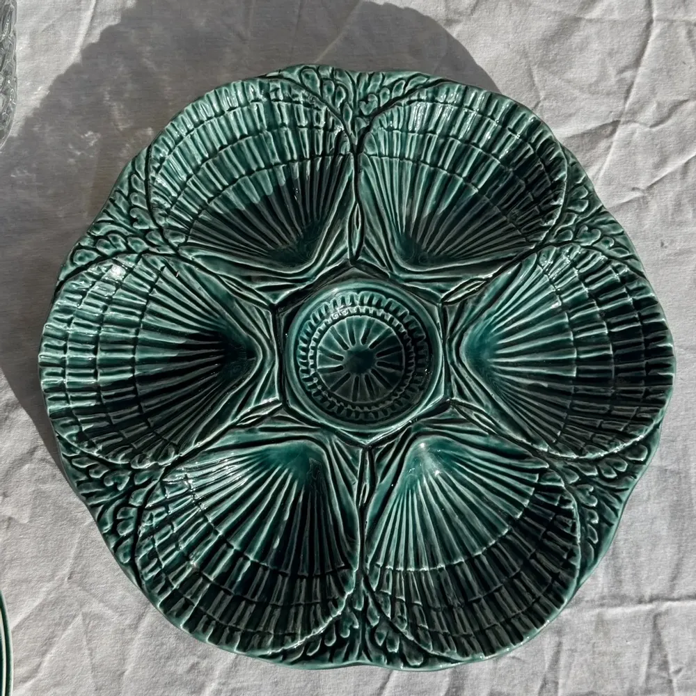 Plats et saladiers - Plat à compartiment coquillages turquoise D28 - OFFICE OBJETS