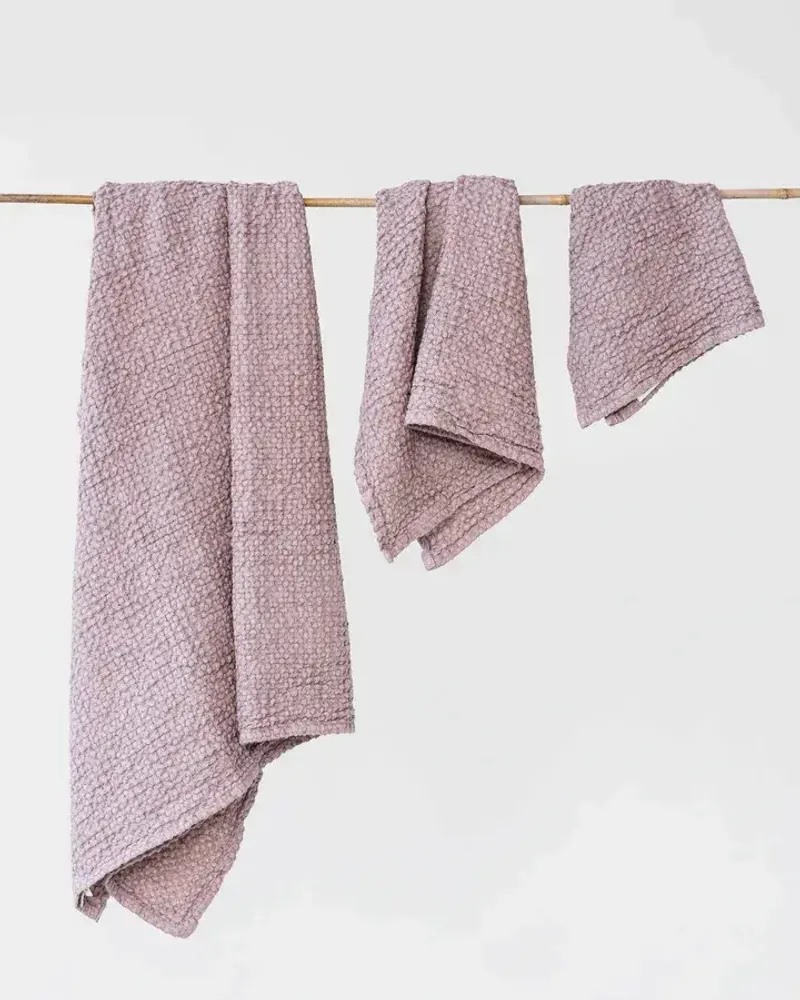 Autres linges de bain - Lot de 3 serviettes en lin gaufré - MAGICLINEN