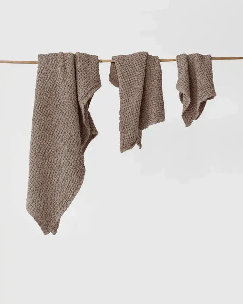 Autres linges de bain - Lot de 3 serviettes en lin gaufré - MAGICLINEN