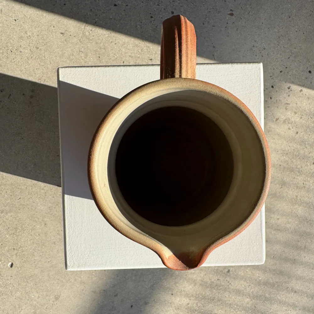 Carafes - Large orange stoneware jug Sandstone Bonneval Made in France under H - OFFICE OBJETS