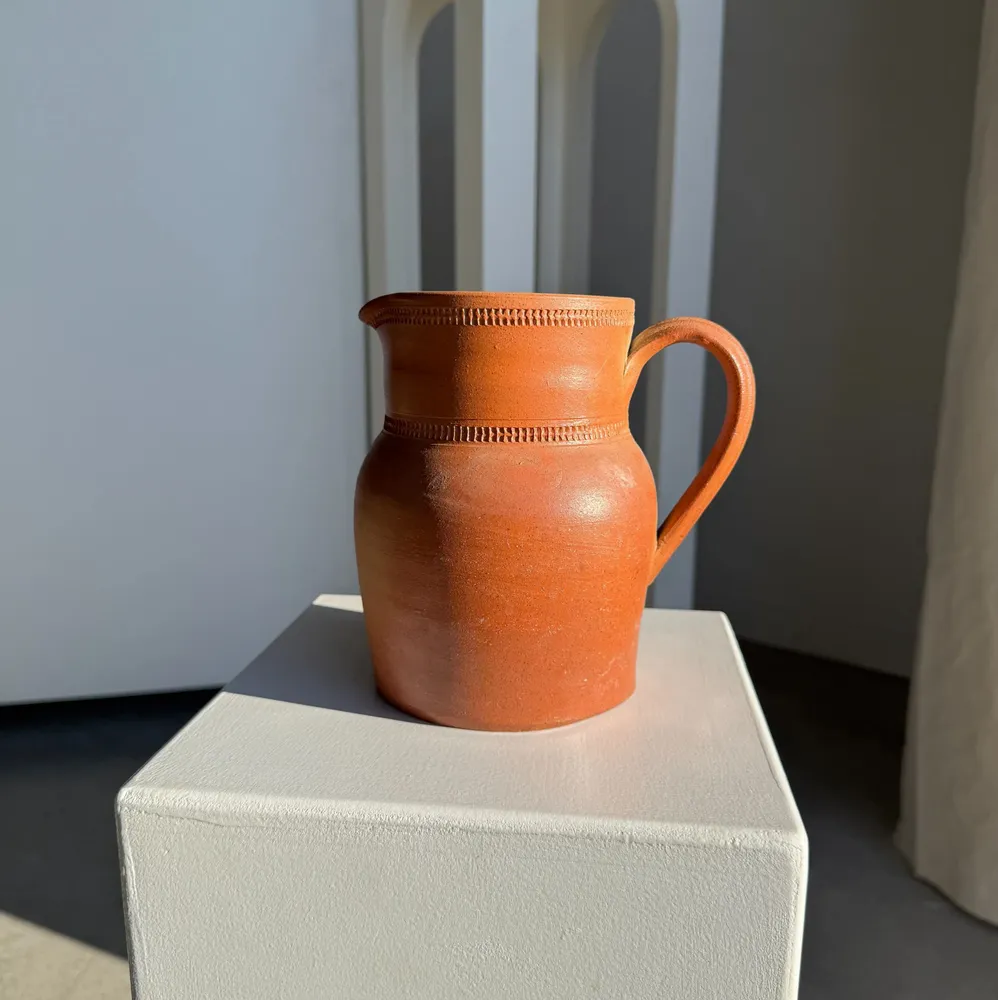 Carafes - Large orange stoneware jug Sandstone Bonneval Made in France under H - OFFICE OBJETS