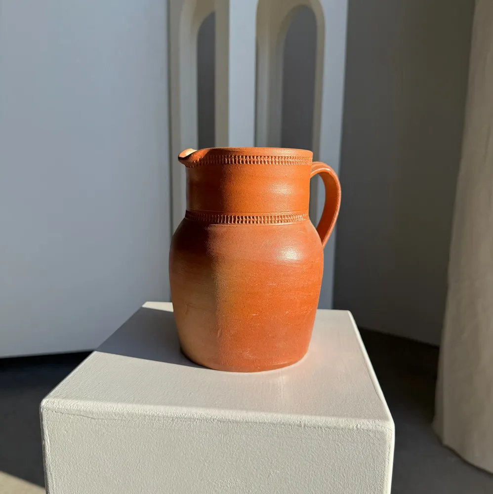 Carafes - Large orange stoneware jug Sandstone Bonneval Made in France under H - OFFICE OBJETS