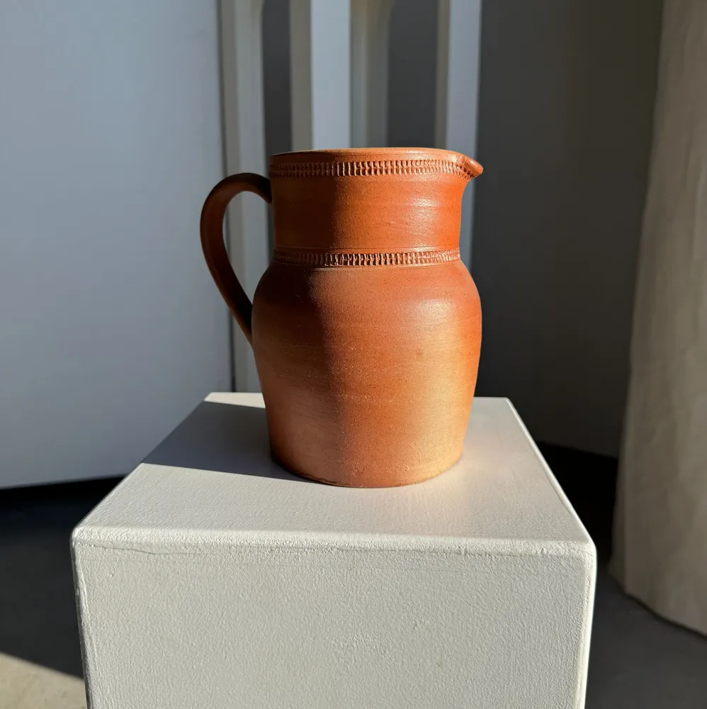 Carafes - Large orange stoneware jug Sandstone Bonneval Made in France under H - OFFICE OBJETS