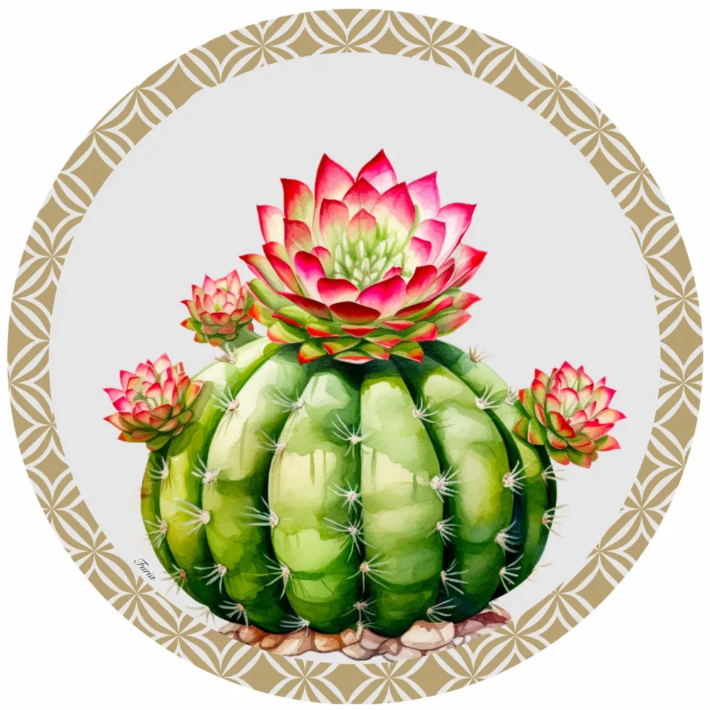 Placemats - placemats - piante grasse sottopiatto rotondo - #01 - FURIA LIVING