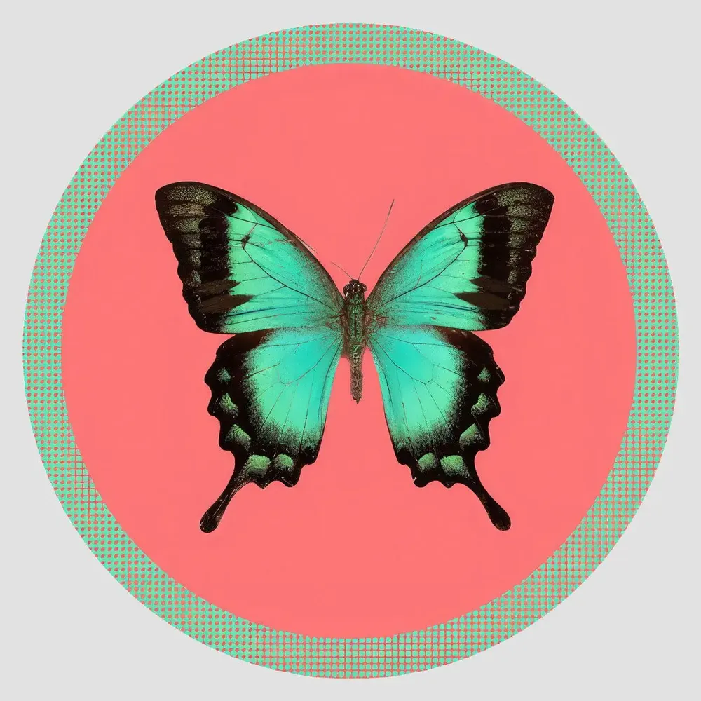 Table mat - Bottle coaster - Farfalla 2.0 Sottobottiglia Rotondo - #04 - FURIA LIVING
