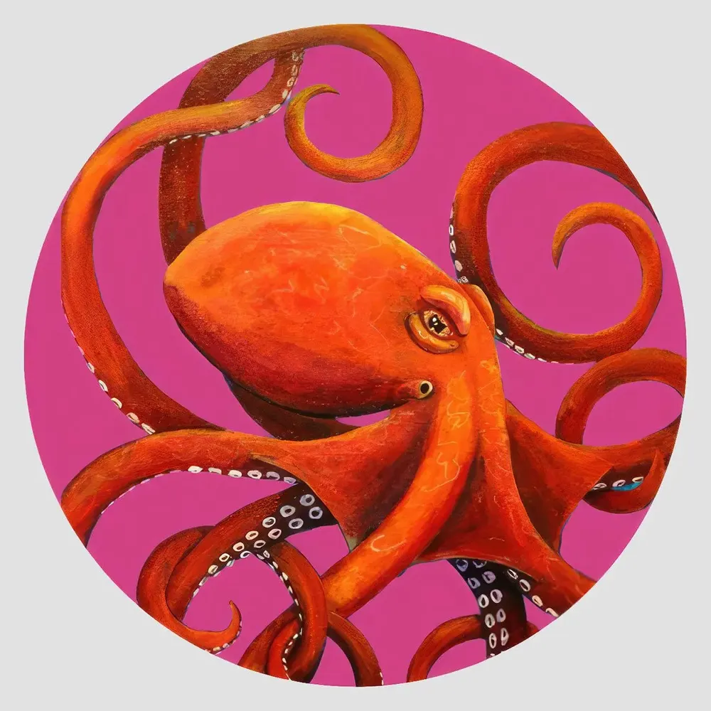 Table mat - Bottle coaster - Octopus Sottobottiglia Rotondo - #02 - FURIA LIVING