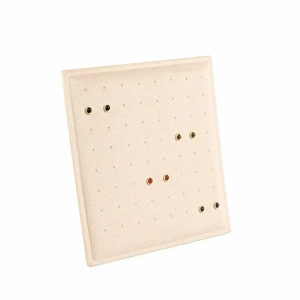 Cadeaux - Présentoir incliné 32 paires BO puces gainé et aspect velours crème - LAVAL 1878