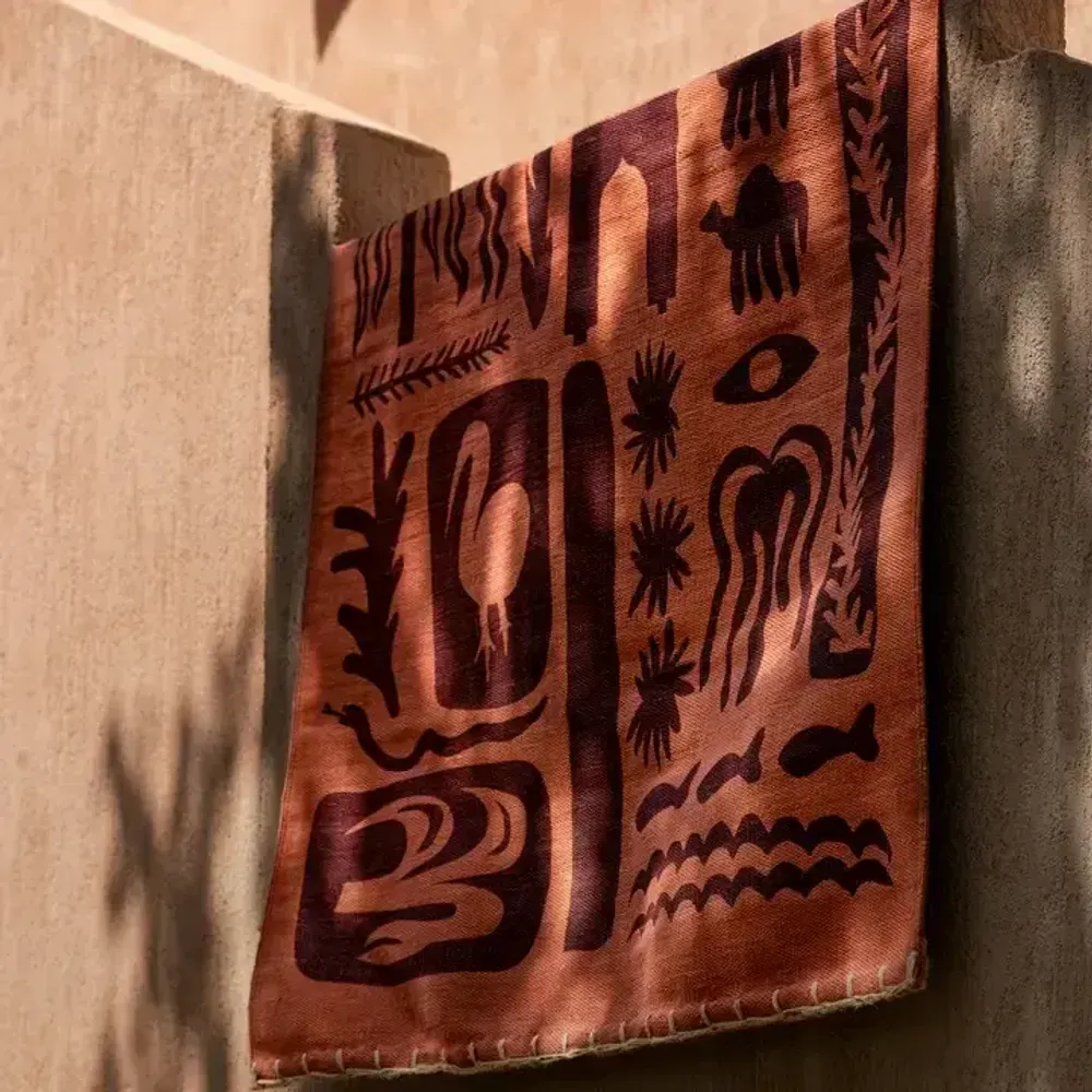 Tapis design - Handprinted Cotton Flatwoven Kilim Rugs - KILIIM