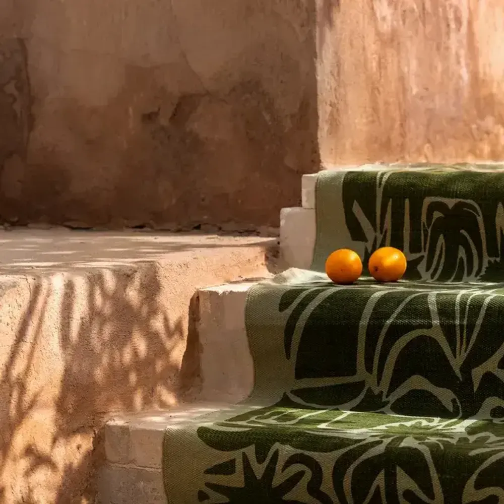 Tapis design - Handprinted Cotton Flatwoven Kilim Rugs - KILIIM