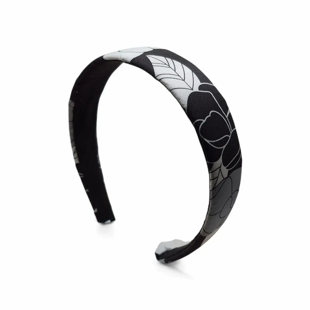 Headbands - Renata classic headband with cream peony patterns. - MAISON FITZGERALD