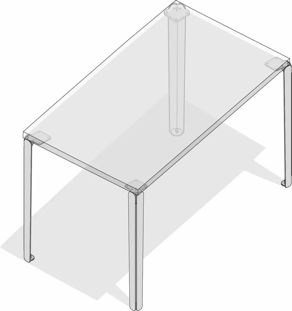 Tables Salle à Manger - PIED DE TABLE HAUT EN ACIER JASPE - LOT DE 2 PIEDS - DECO-GEM