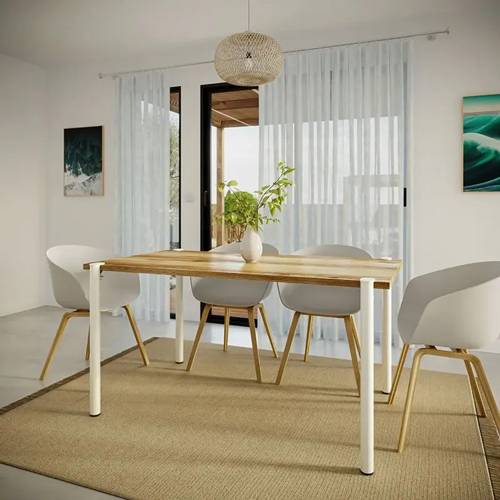 Tables Salle à Manger - PIED DE TABLE HAUTE EN ACIER TOPAZE - LOT DE 2 PIEDS - DECO-GEM