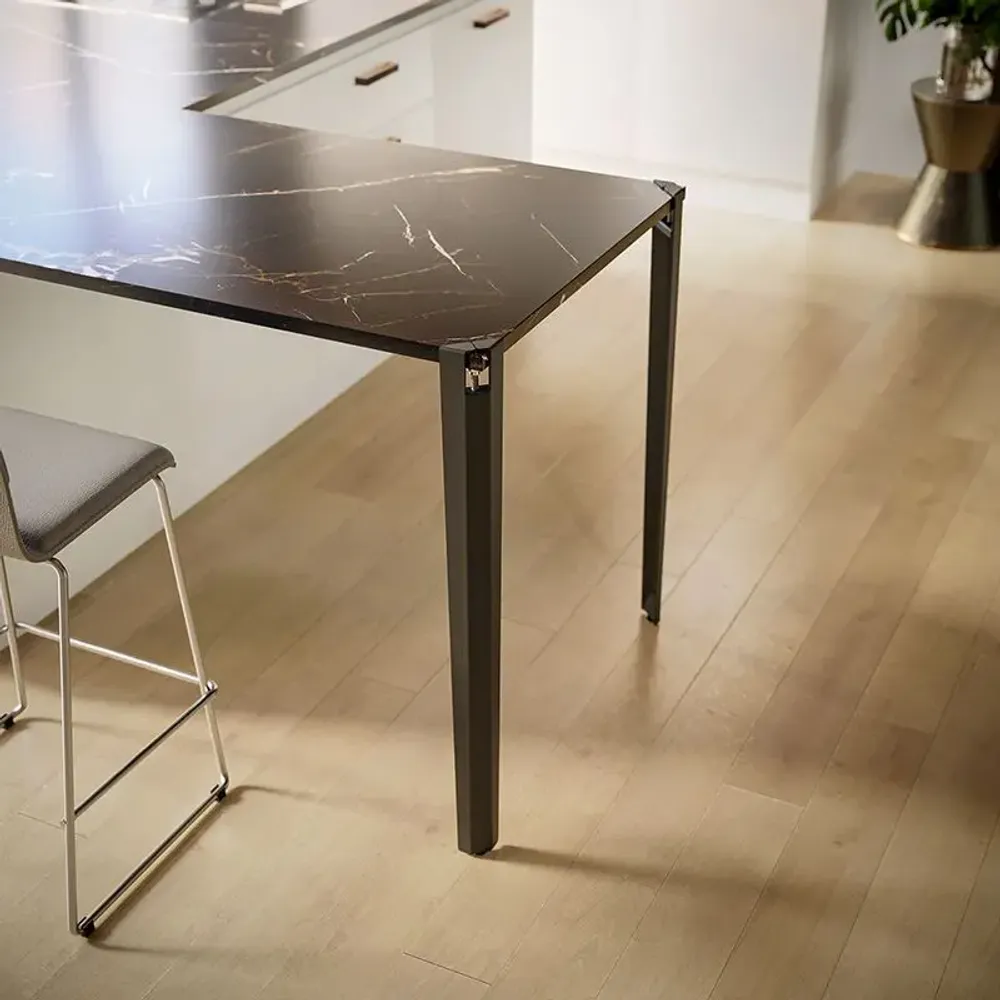 Consoles - PIED DE TABLE MANGE DEBOUT EN ACIER SAPHIR - LOT DE 2 PIEDS - DECO-GEM