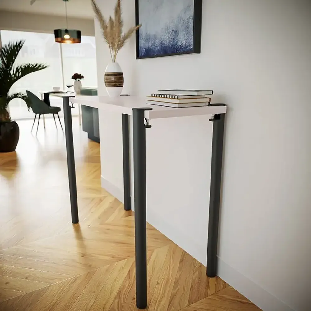 Consoles - PIED DE TABLE MANGE DEBOUT EN ACIER TOPAZE - LOT DE 2 PIEDS - DECO-GEM