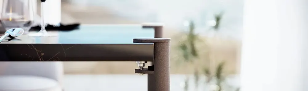 Consoles - PIED DE TABLE MANGE DEBOUT EN ACIER TOPAZE - LOT DE 2 PIEDS - DECO-GEM