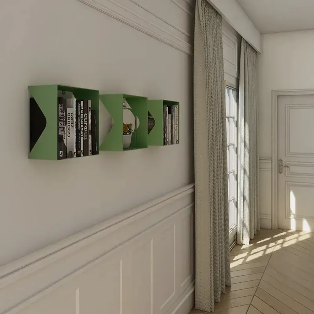 Decorative objects - CUBE WALL SHELF MADE OF AGATE STEEL - DECO-GEM