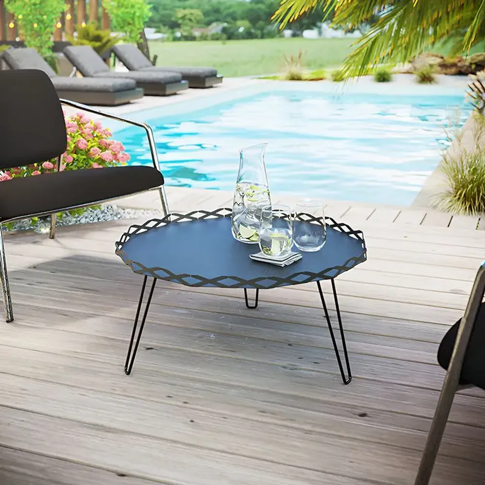 Tables de jardin - TABLE BASSE EN ACIER AURA - DECO-GEM