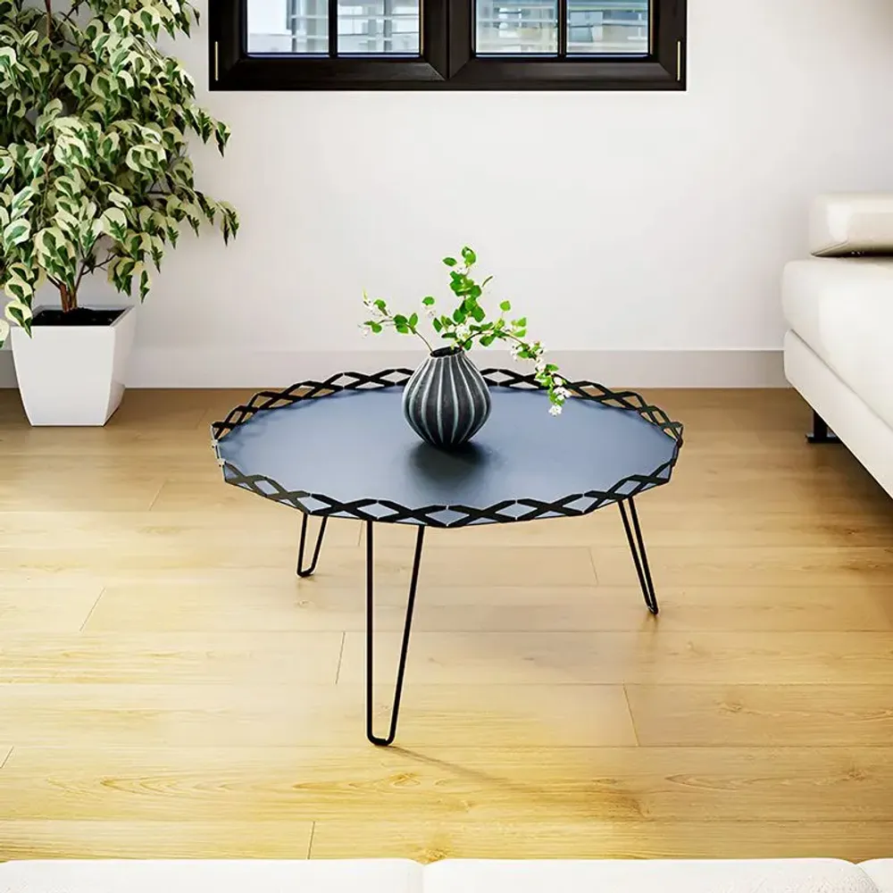 Tables de jardin - TABLE BASSE EN ACIER AURA - DECO-GEM