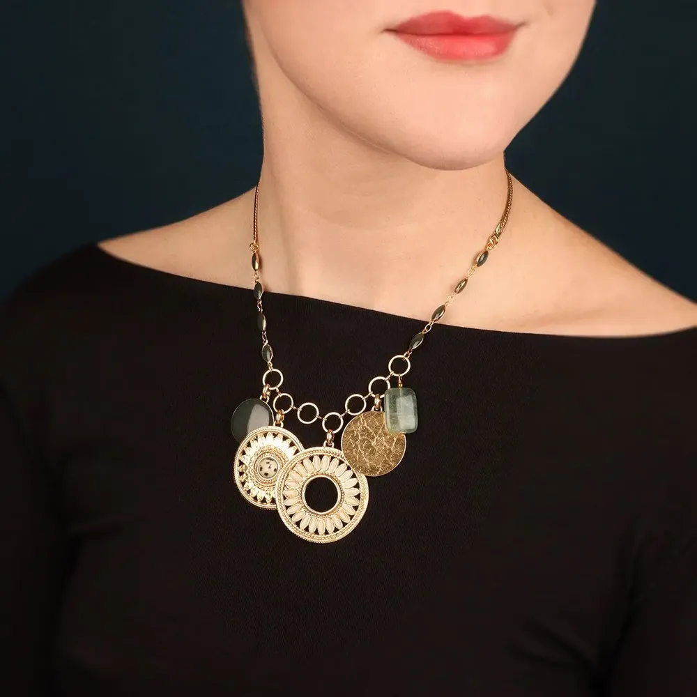 Jewelry - SOLEDAD NECKLACE GOLD GREEN - TARATATA BIJOUX