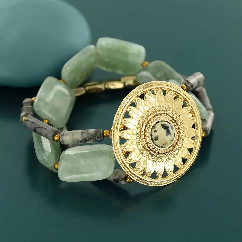 Jewelry - SOLEDAD BRACELET GOLD GREEN - TARATATA BIJOUX