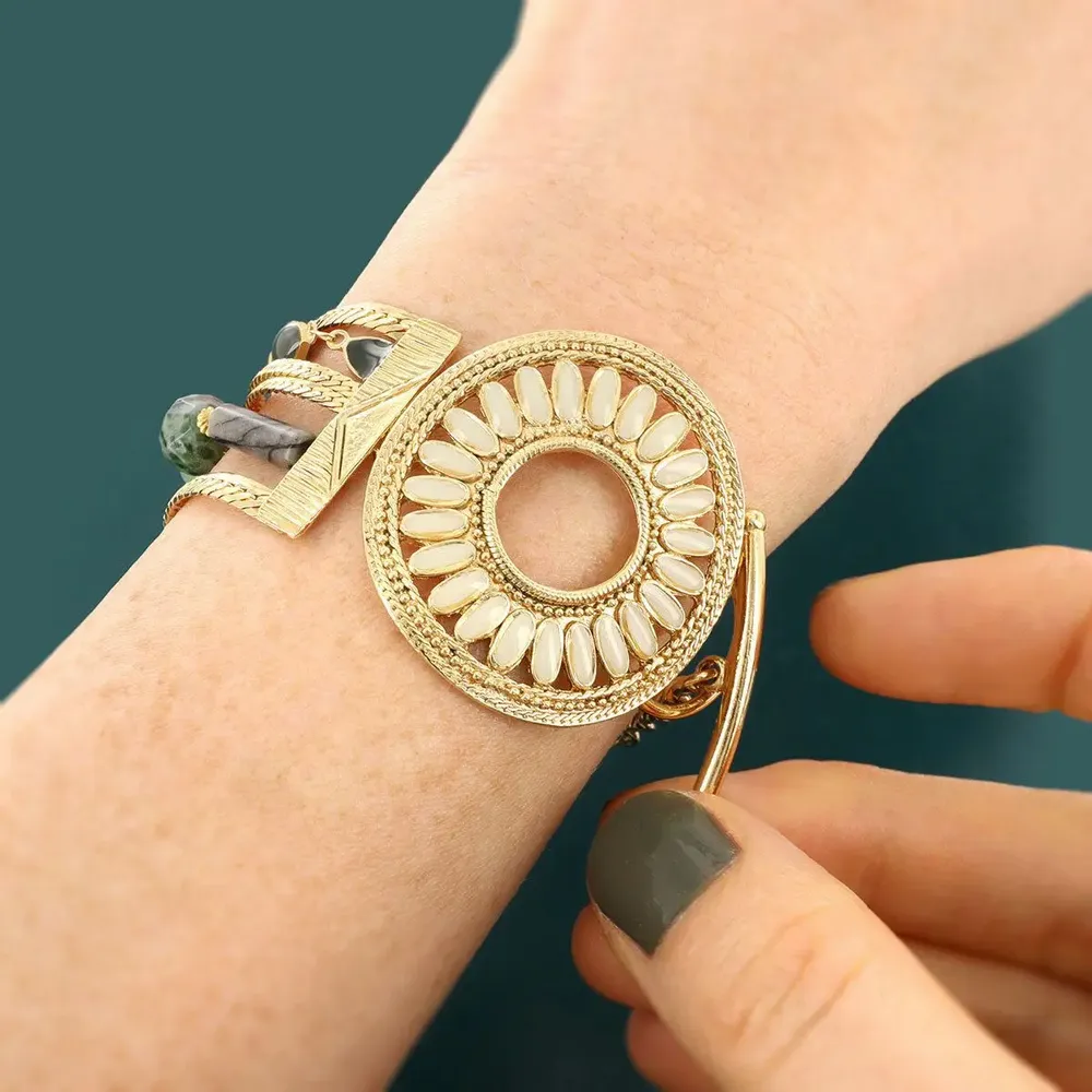 Jewelry - SOLEDAD BRACELET GOLD GREEN - TARATATA BIJOUX