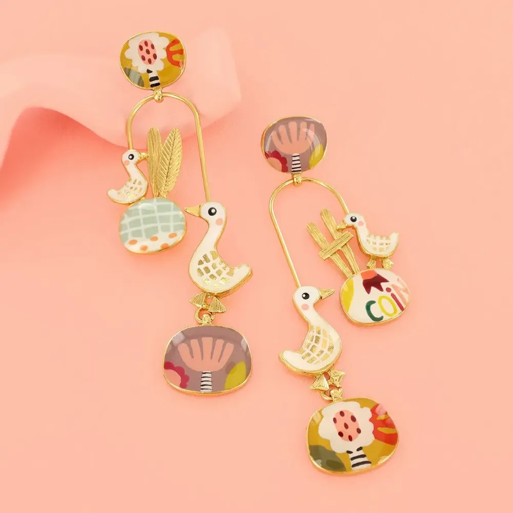 Bijoux - PUCES PLUME COULEUR DORE MULTI - TARATATA BIJOUX