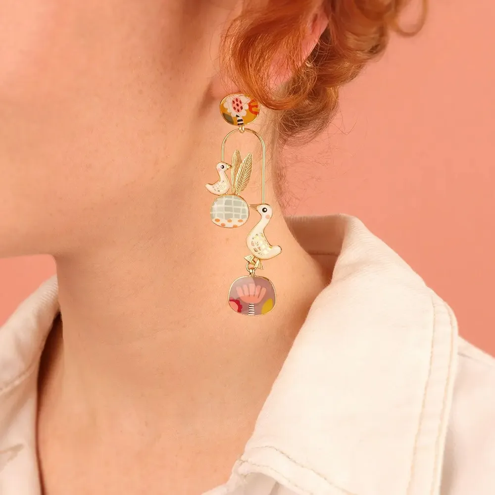 Bijoux - PUCES PLUME COULEUR DORE MULTI - TARATATA BIJOUX