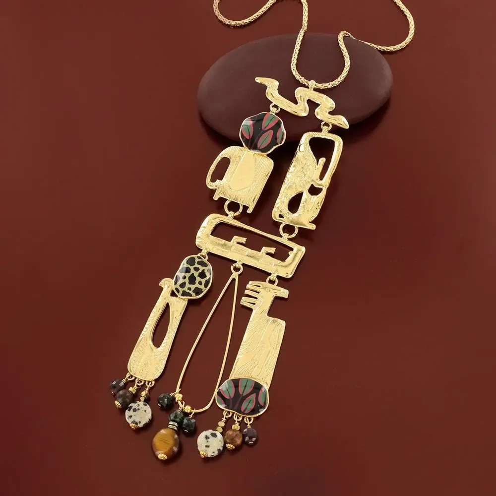 Jewelry - SWAHILI NECKLACE GOLD COLOUR MULTI - TARATATA BIJOUX